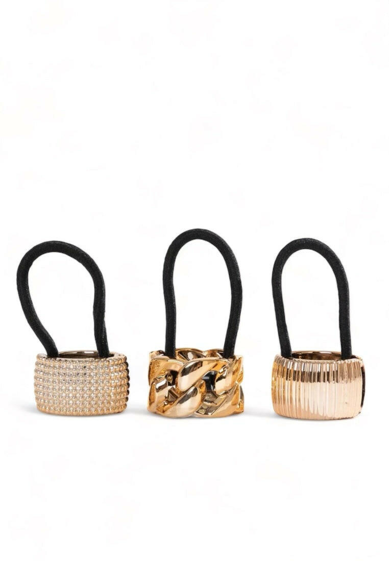 3pcs Rhinestone Decor Hair Tie