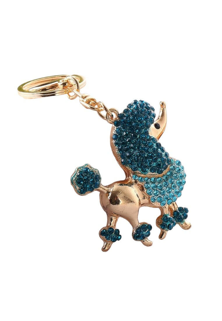 Blue Rhinestone Poodle Dog