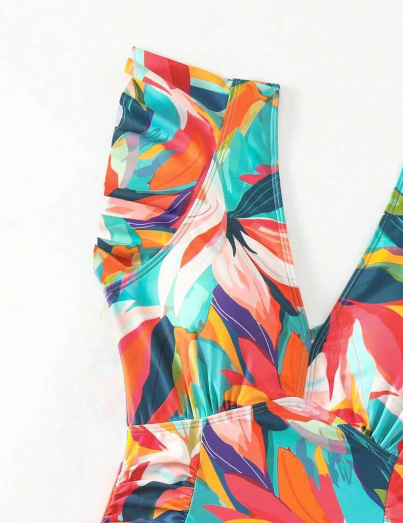 One-Piece Swimsuit With Floral Print Carnival