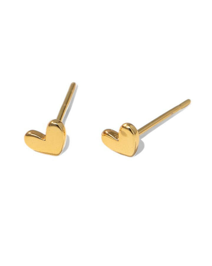 925 Sterling Silver Tiny Heart Stud Earrings