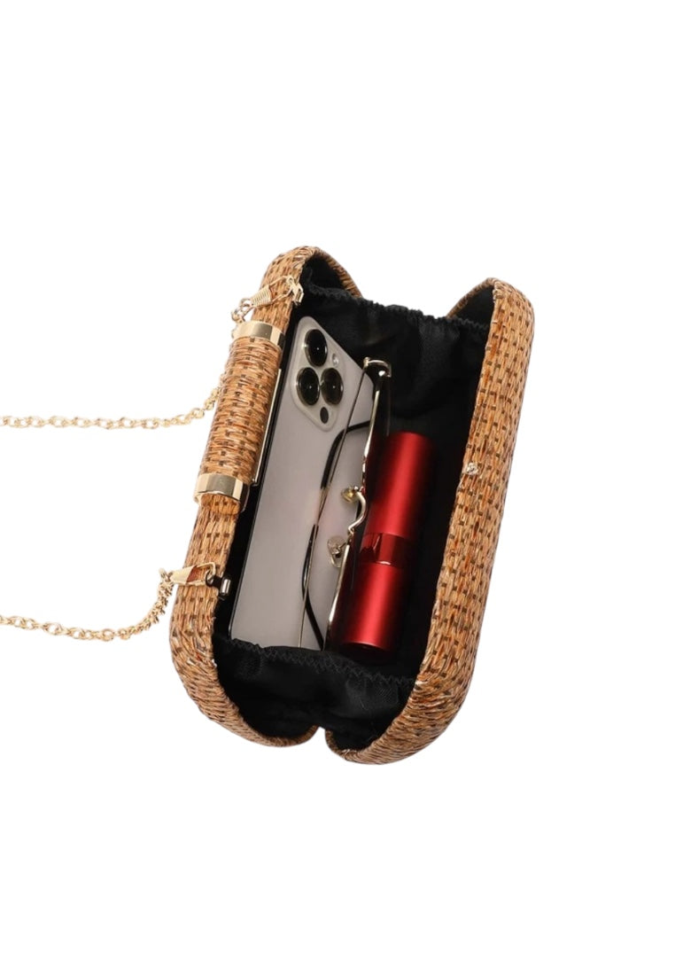 Mini Minimalist Braided Design Straw Bag