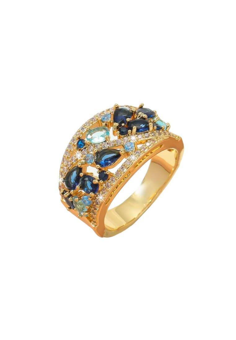 Gold Cubic Zirconia Decor Ring