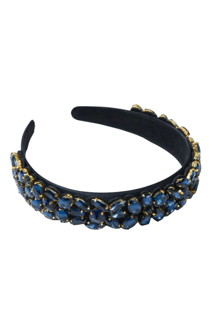Navy Blue Rhinestone Headband
