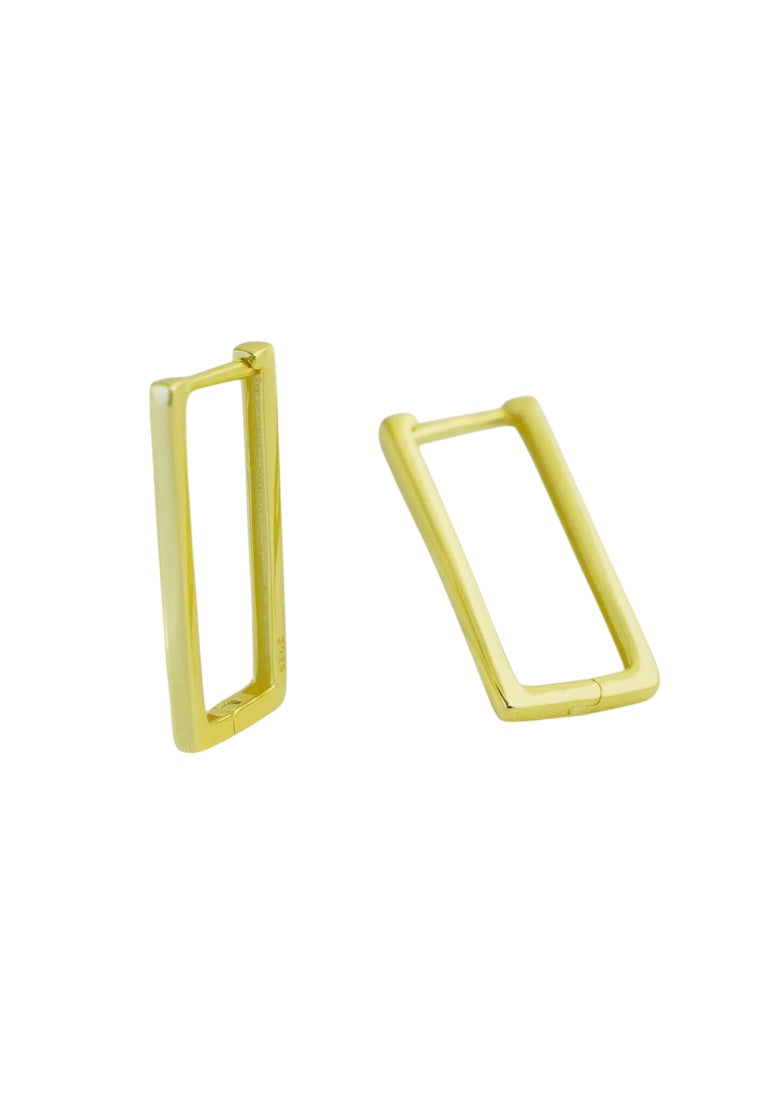 Sterling Silver Gold-Plated Square Earrings