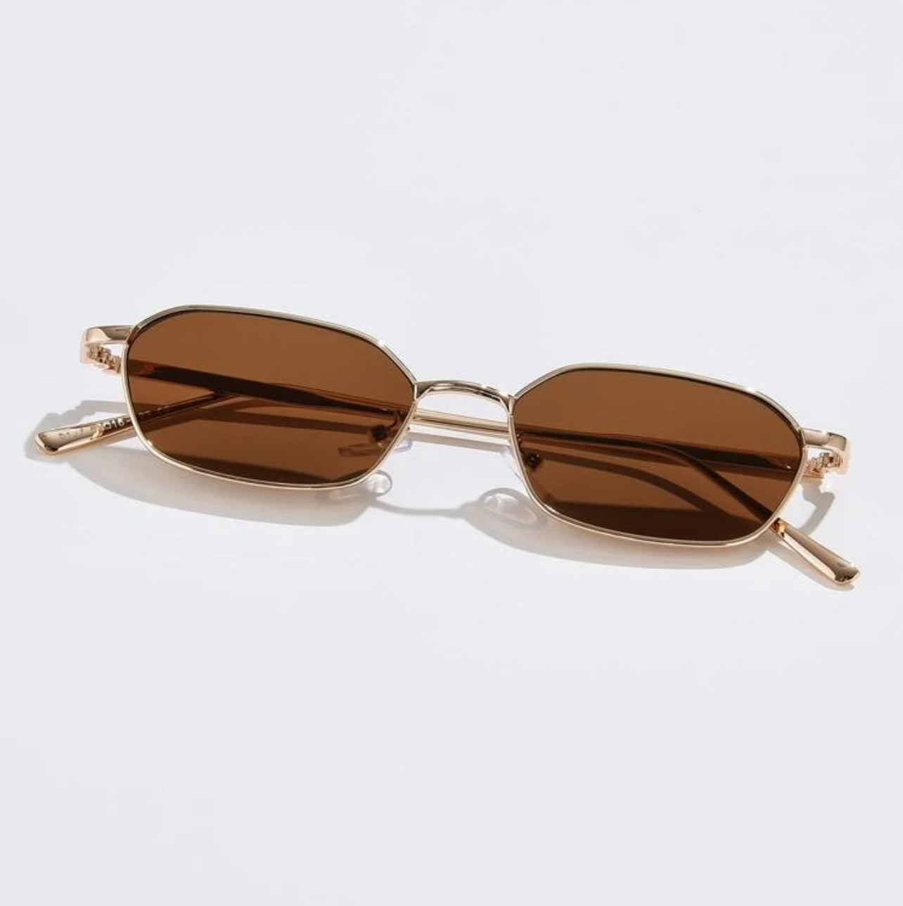 Brown Metal Frame Tinted Lens Glasses
