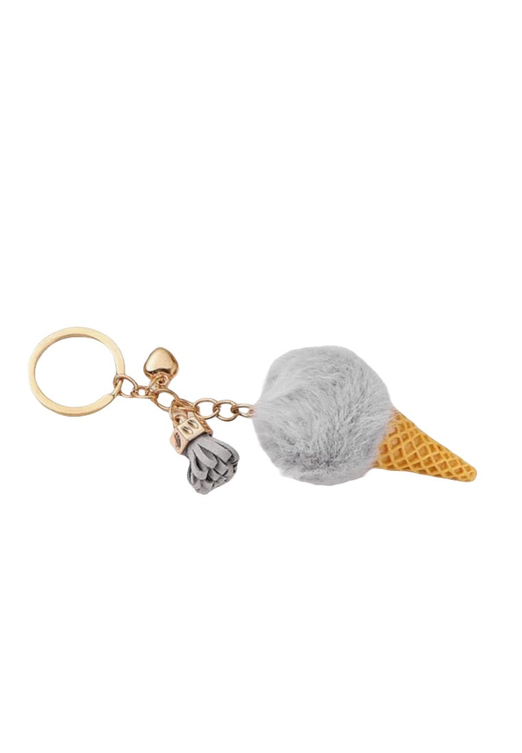 Cute Grey Sweet Cone Ice Cream Keychain