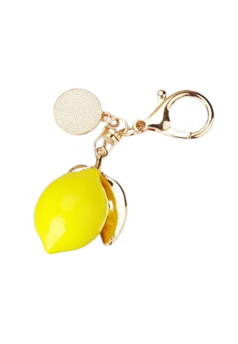 Rhinestone Lemon Keychain