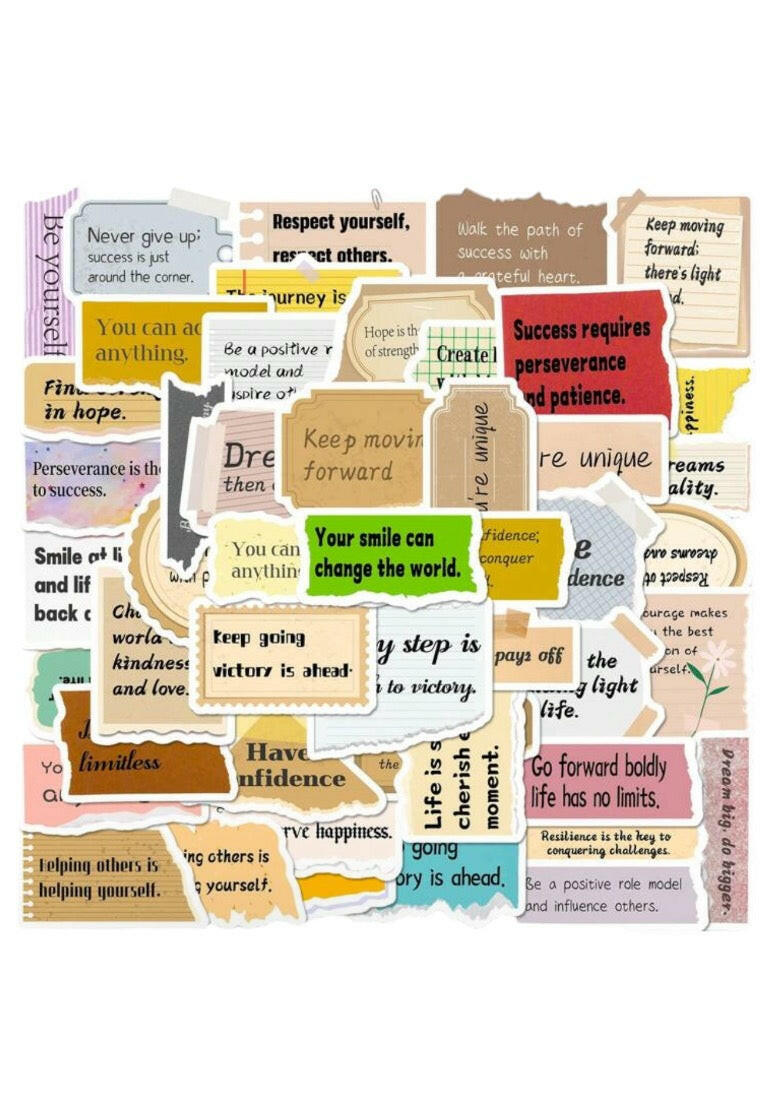 50pcs/pack Motivational Graffiti Text Fragment Stickers