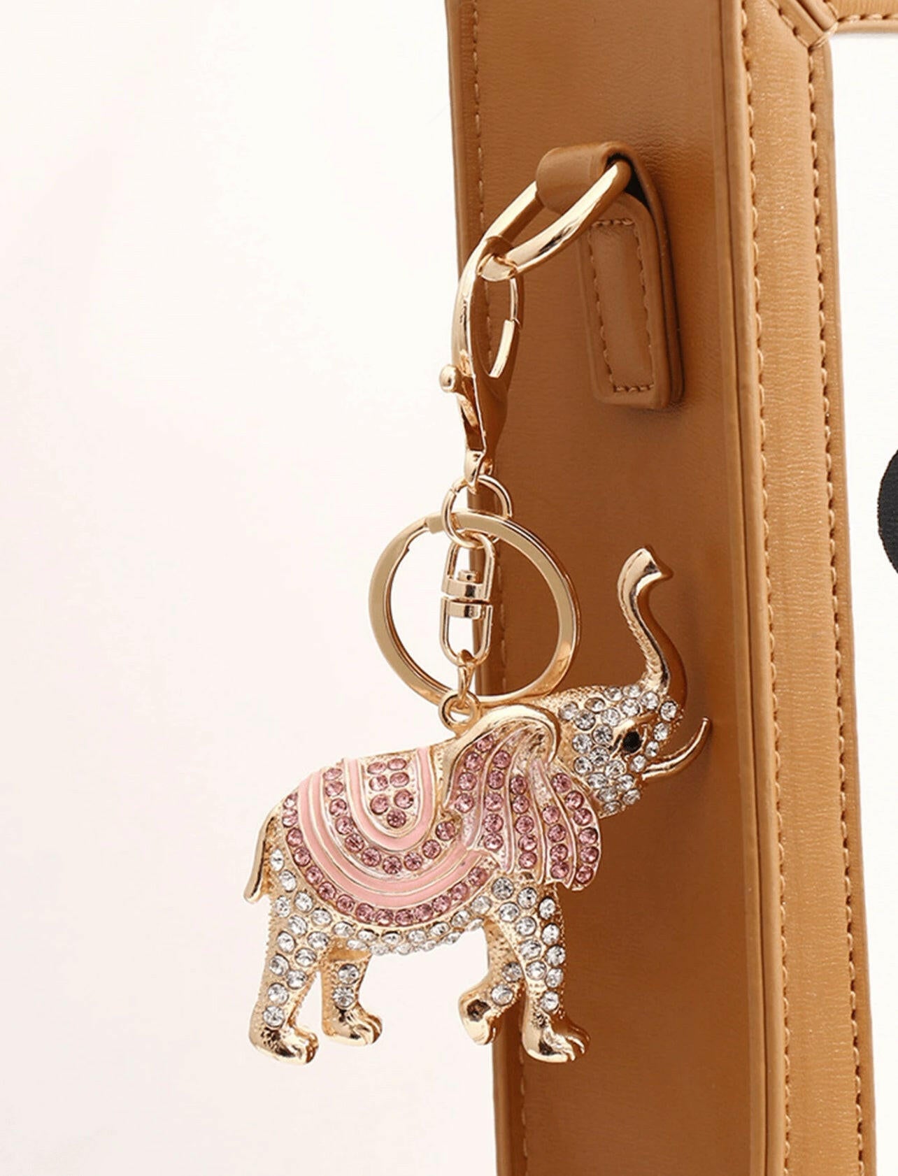Rhinestone Elephant Keychain
