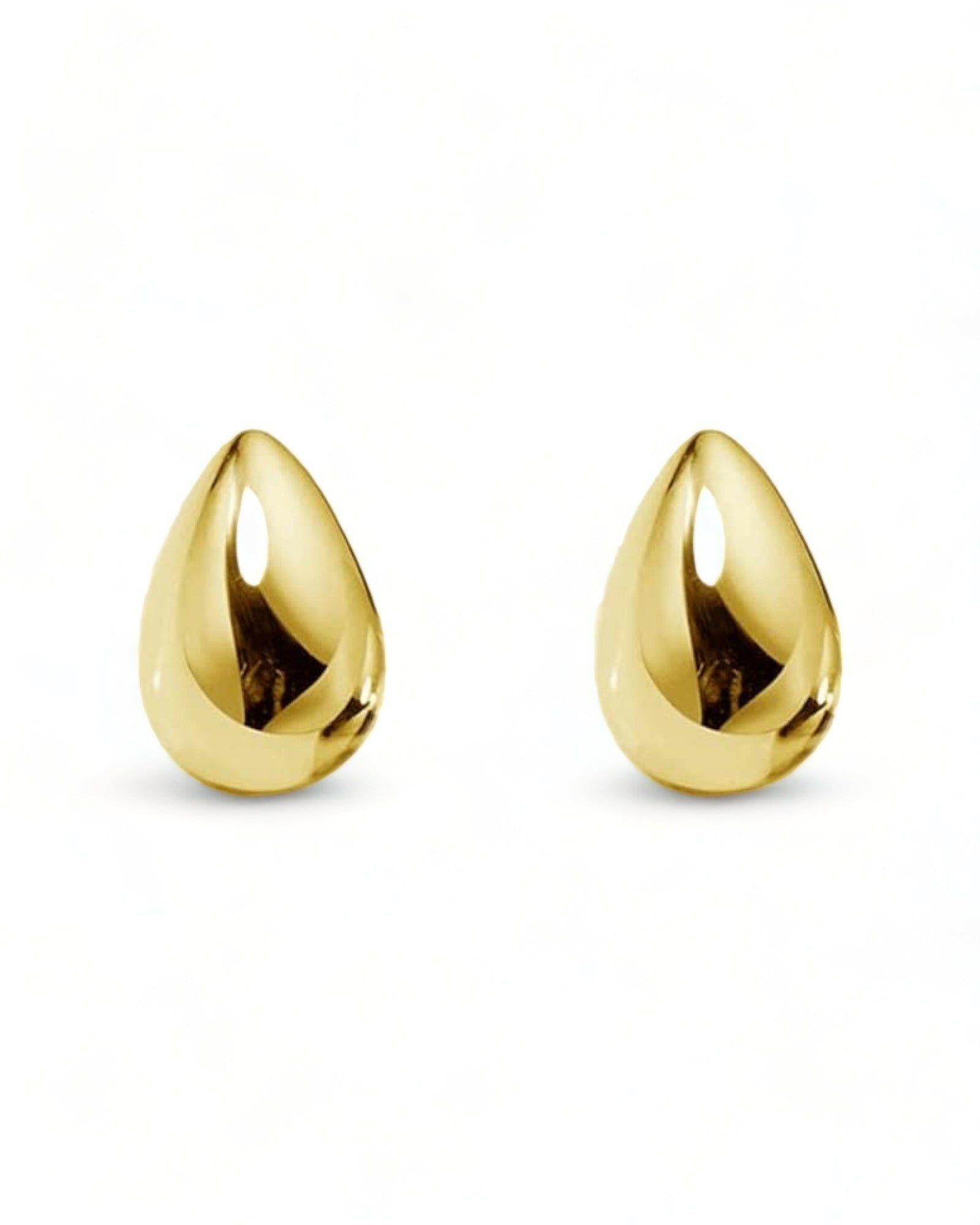 925 Sterling Silver Gold-Plated Tiny Water Droplet Earrings