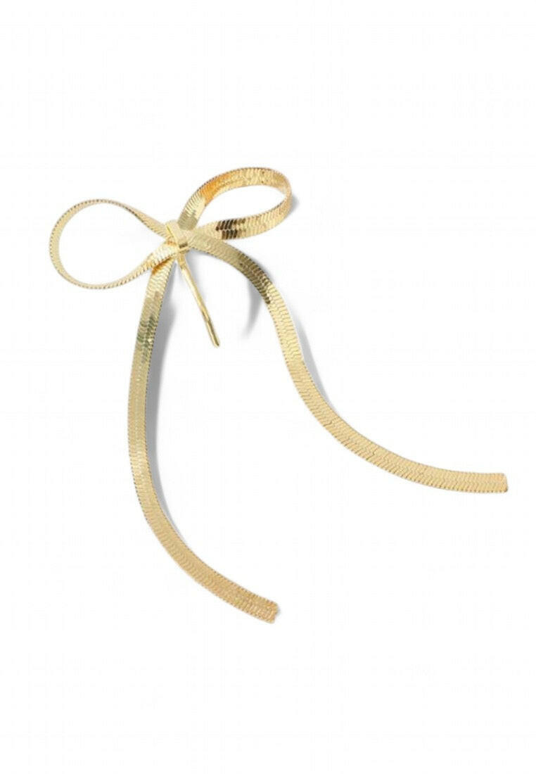 Gold-Tone Bow Hair Tie Clip