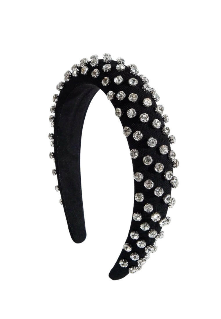 Black Crown Gemstone Decorated Headband