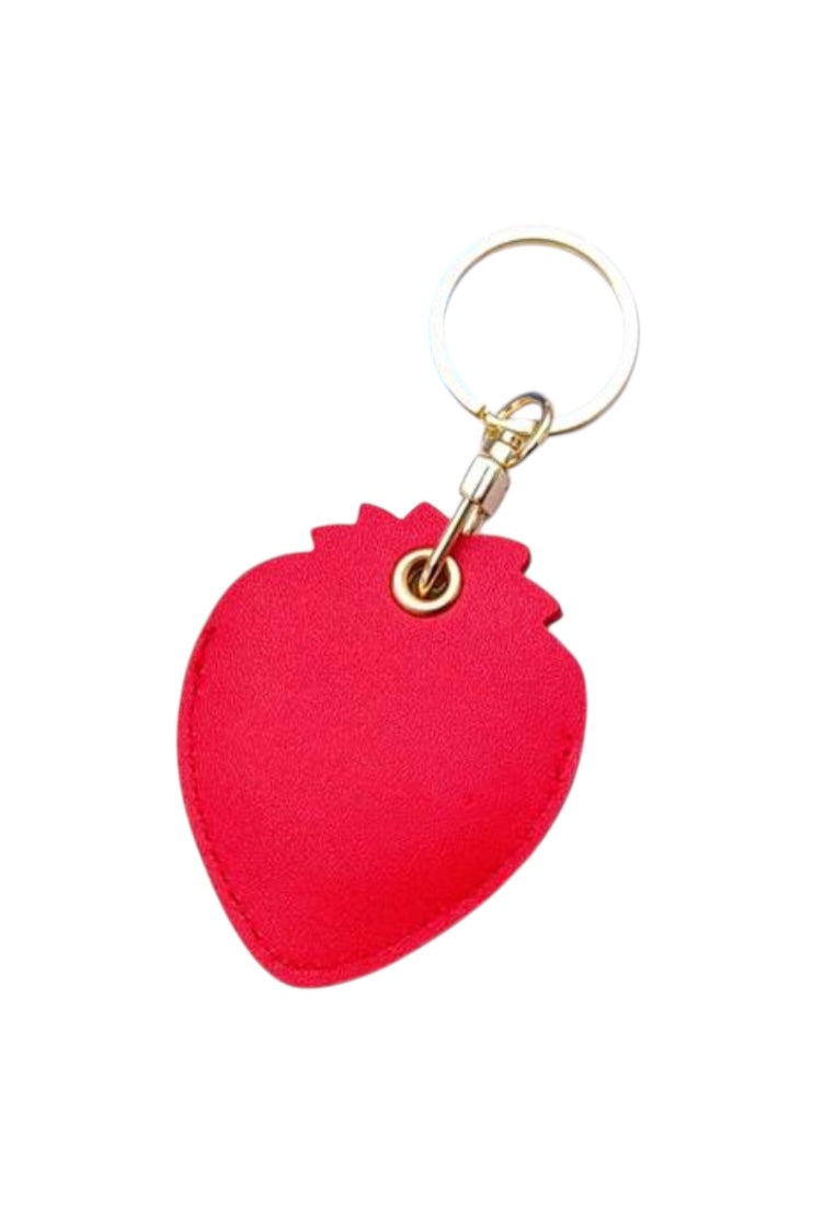 Leather Strawberry Keychain