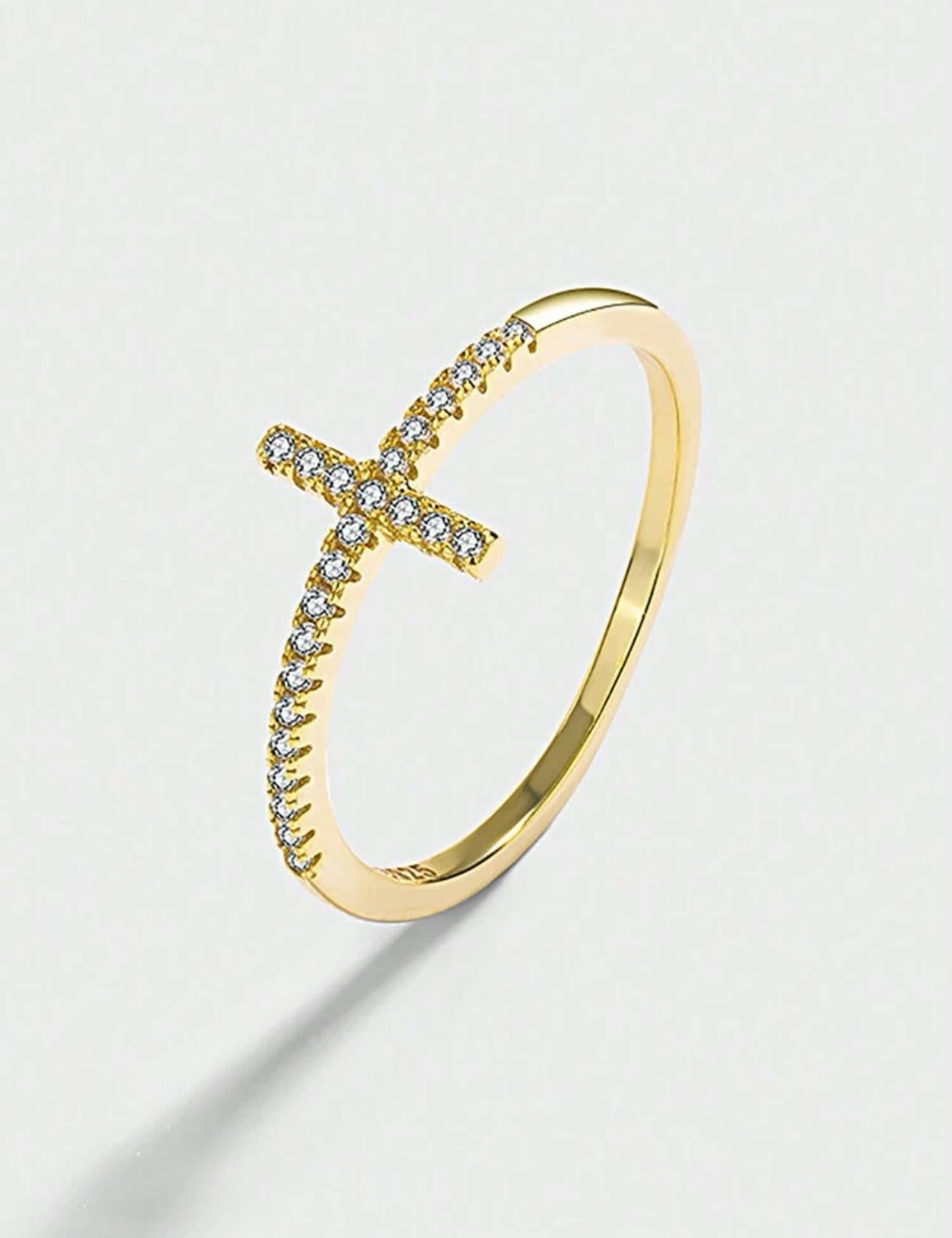 925 Sterling Silver Cross Rings Thin Rings