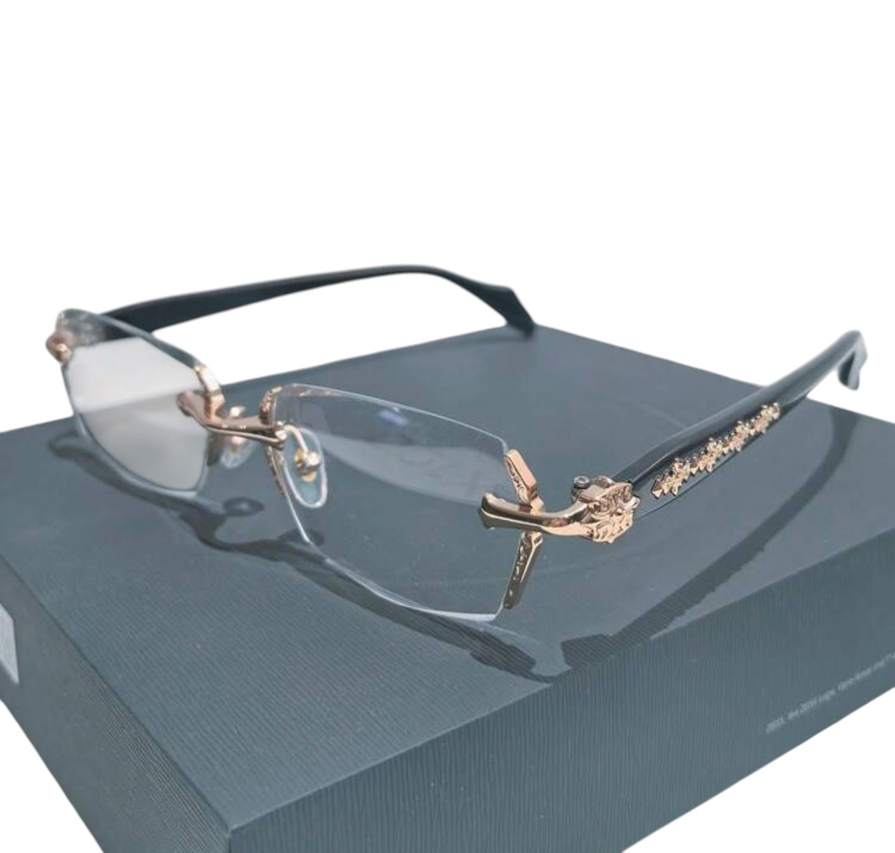 Gold Geometric Flat Glasses