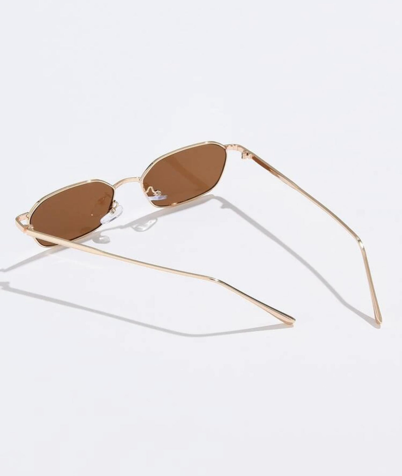 Brown Metal Frame Tinted Lens Glasses