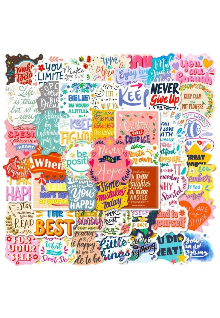 50pcs Inspirational Quote Stickers
