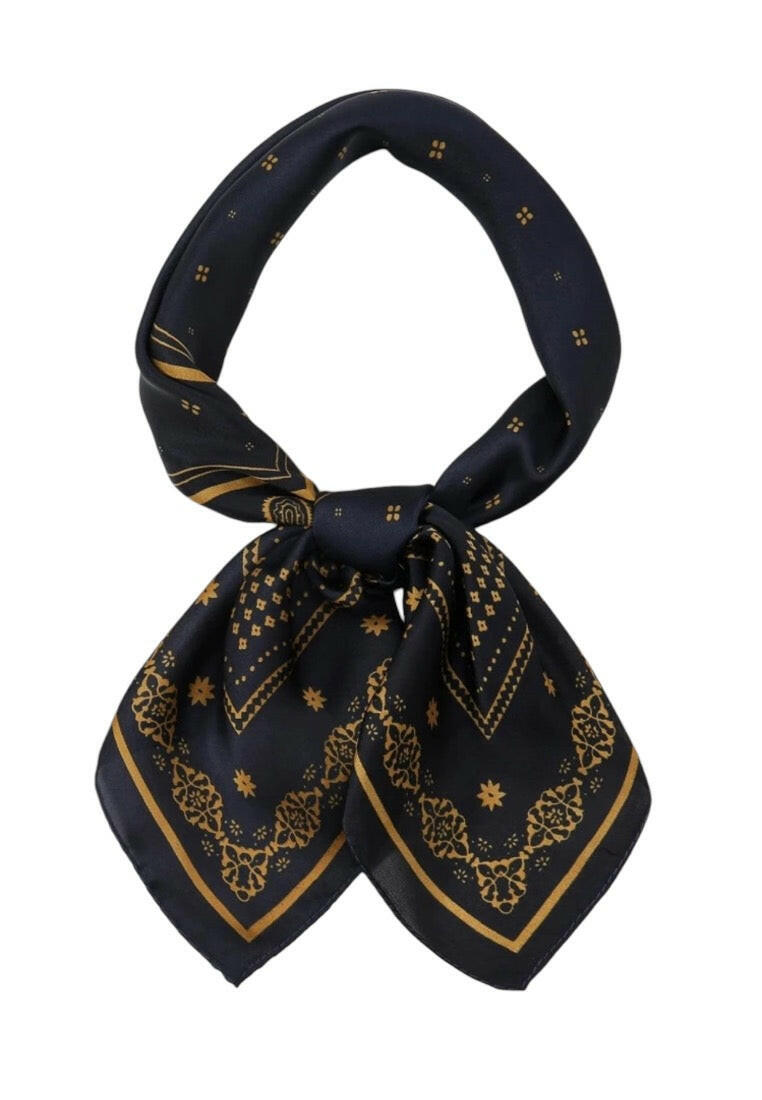 Blue Paisley Bohemian Vintage Printed Bandana Scarf