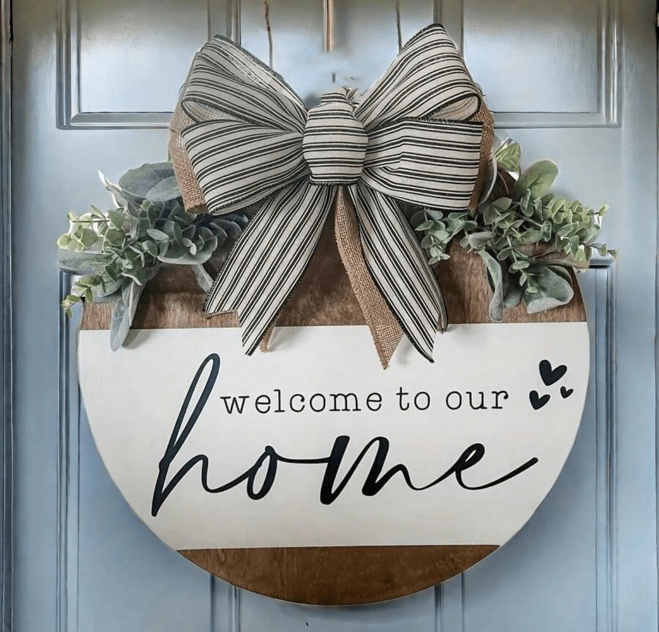 Wooden Round Sign Hanging Welcome Sign