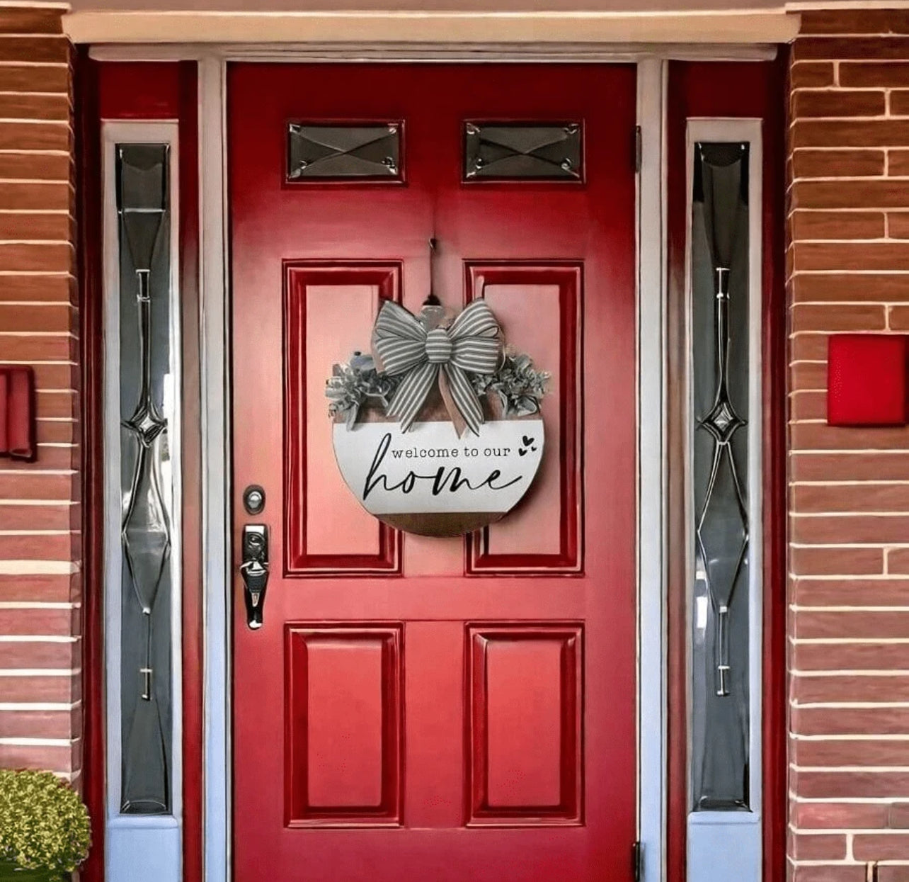 Wooden Round Sign Hanging Welcome Sign