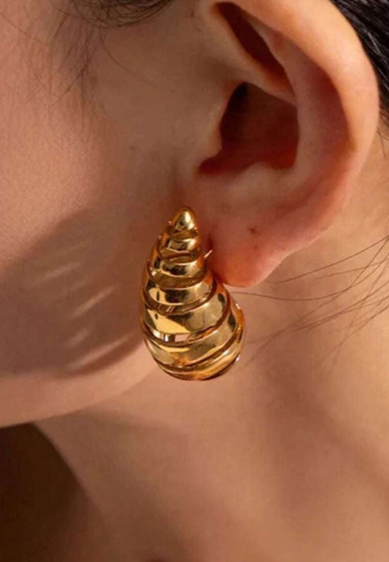 18K Gold-Plated Rotating Horn Earrings