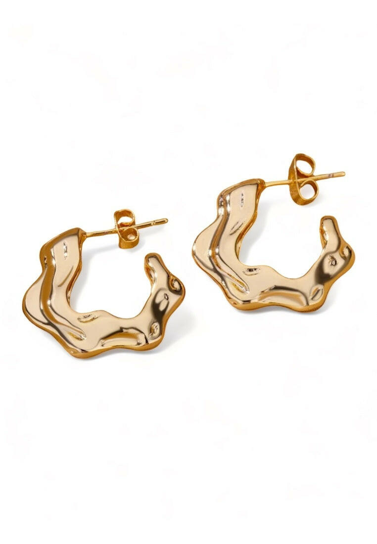 C-shaped wave shaped geometric Earrings