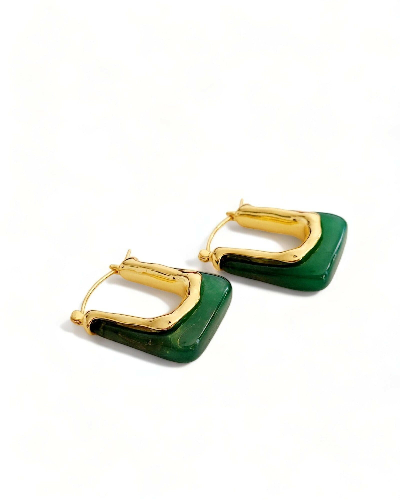 Retro Green Earrings