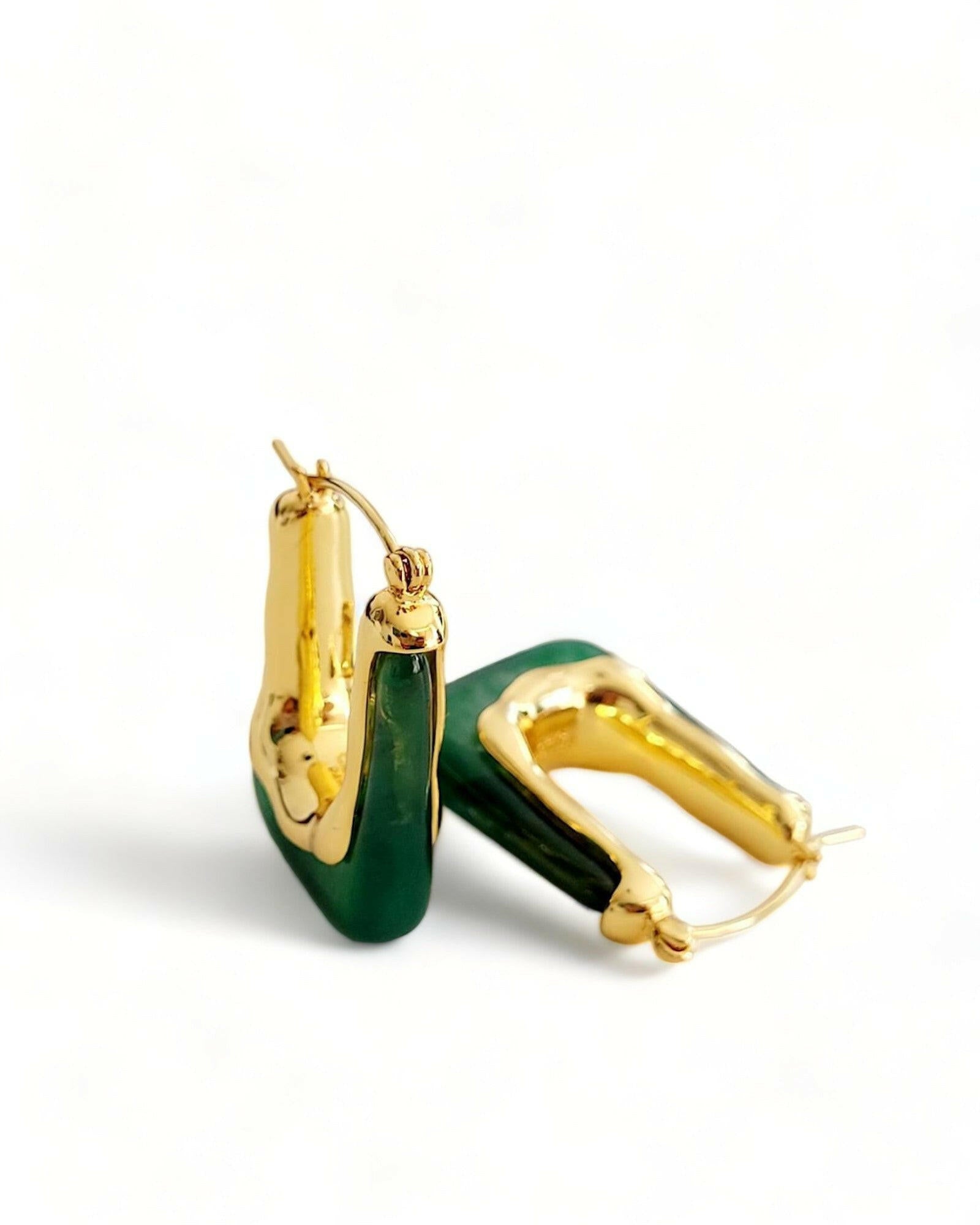 Retro Green Earrings