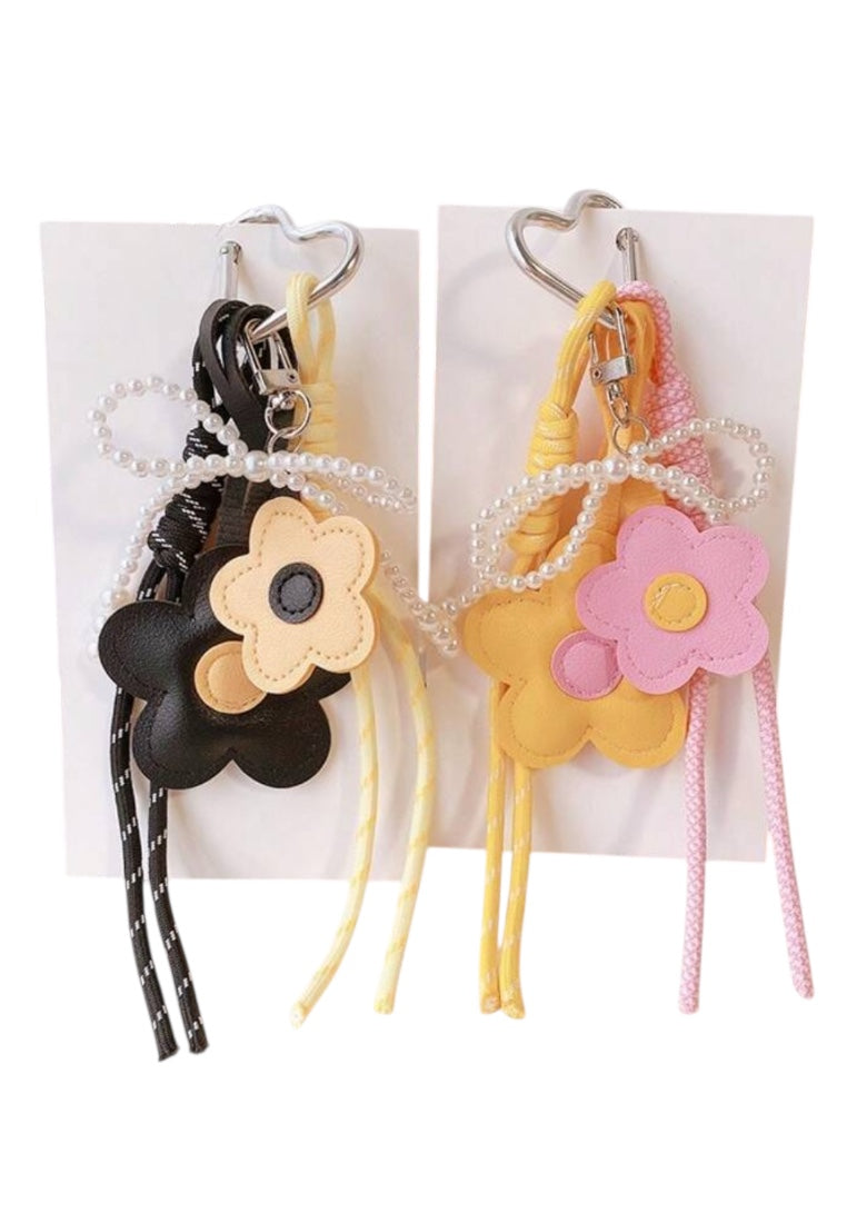 Leather Flower Bag Charms