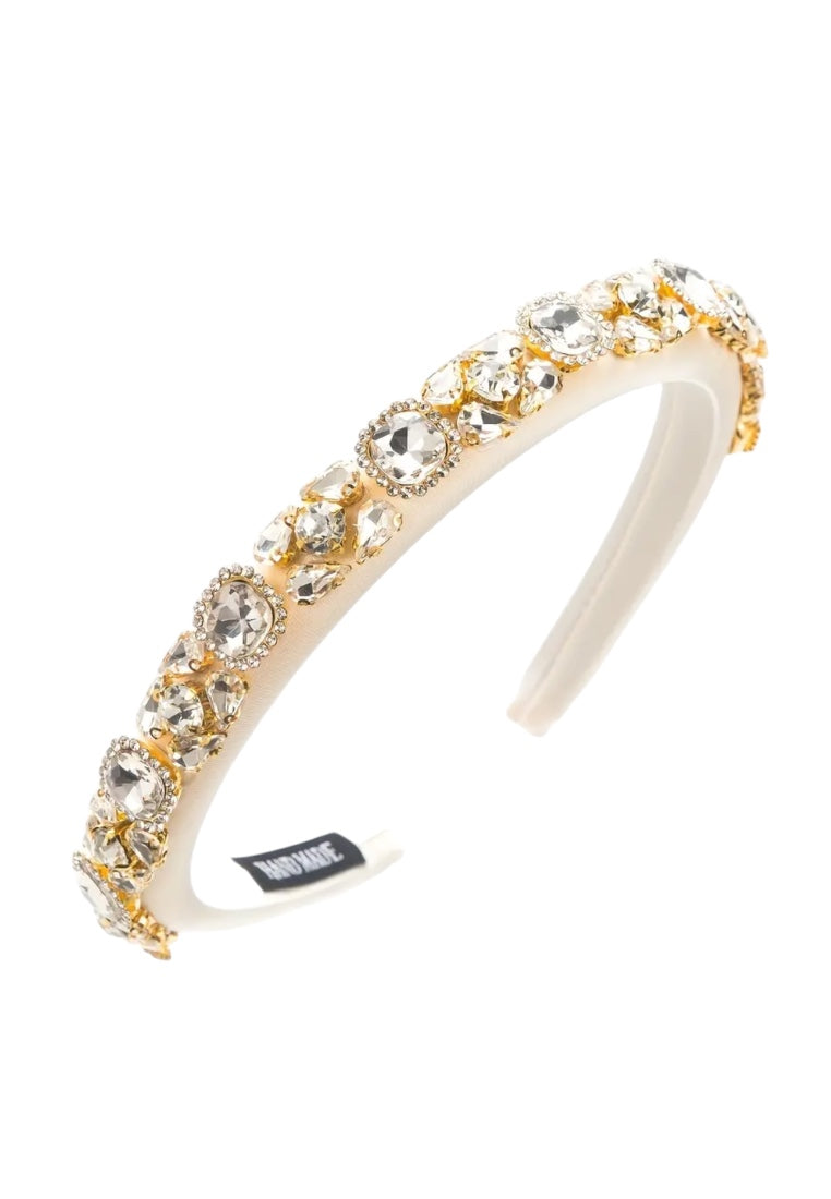 White Elegant Vintage-Inspired Rhinestone Headband