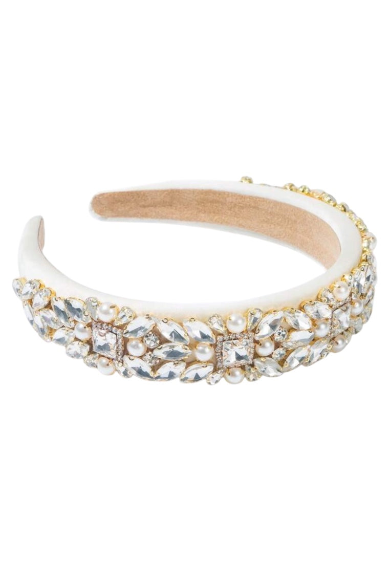 White Baroque Sponge Headband