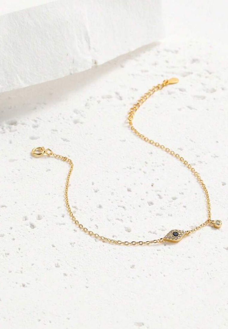 925 Sterling Silver Golden Eye Bracelet