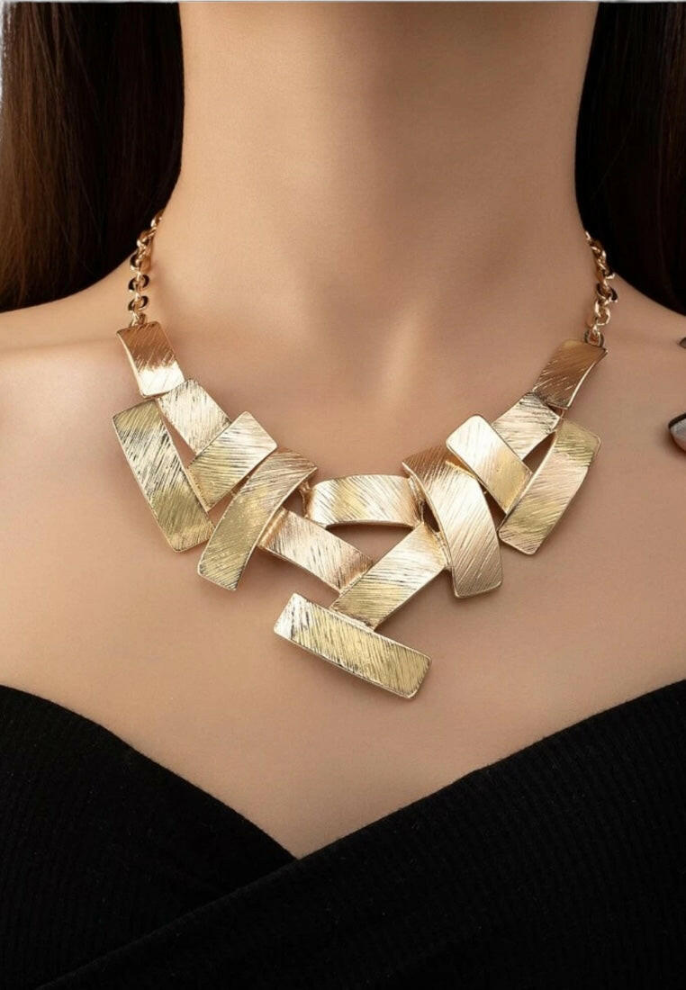 Geometric Charm Bib Necklace