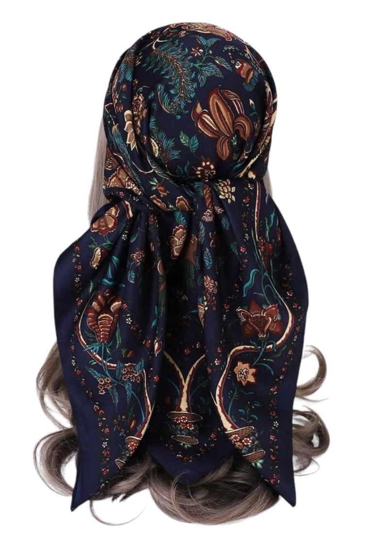 Flowers Printed Twill Scarf