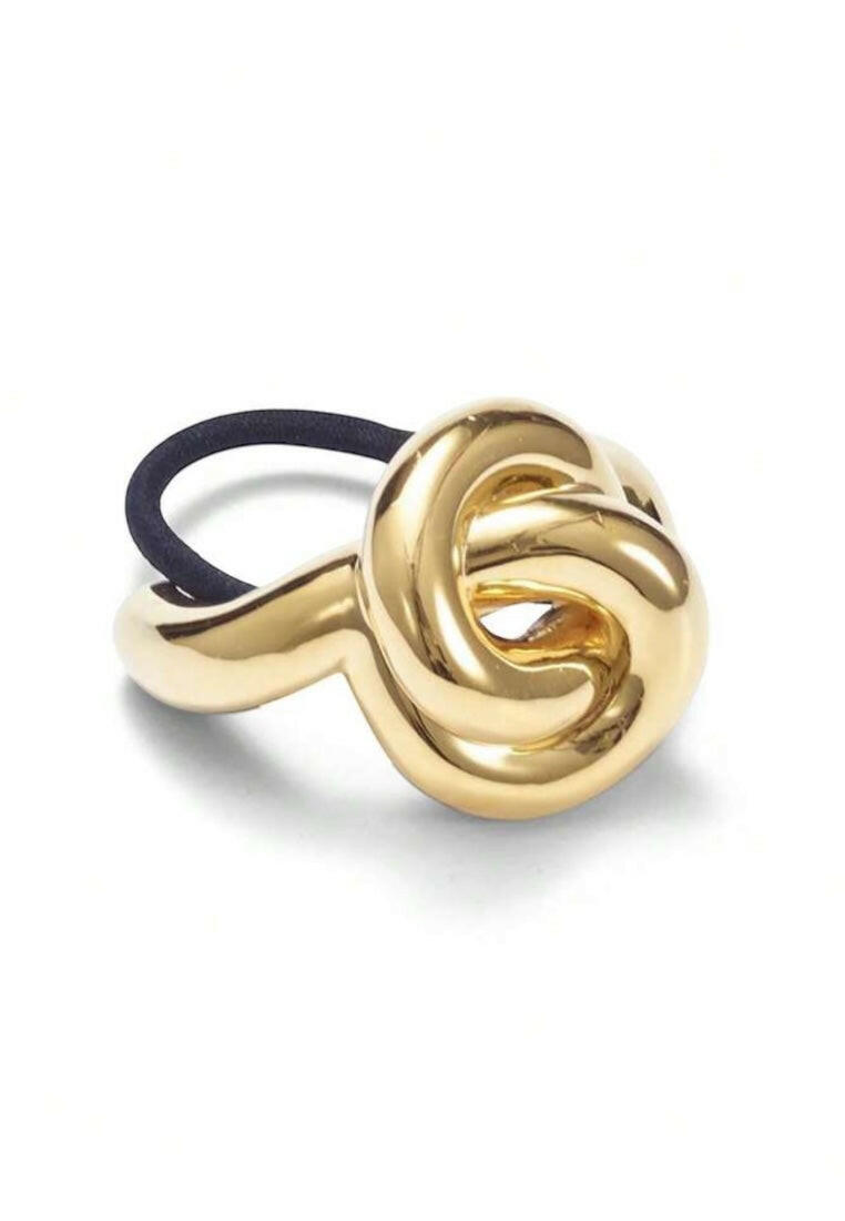 Elegant Golden Metal Geometric Hair Tie