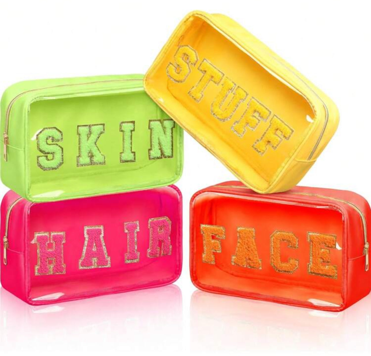 Set Of 4 Waterproof Transparent Cosmetic Bag