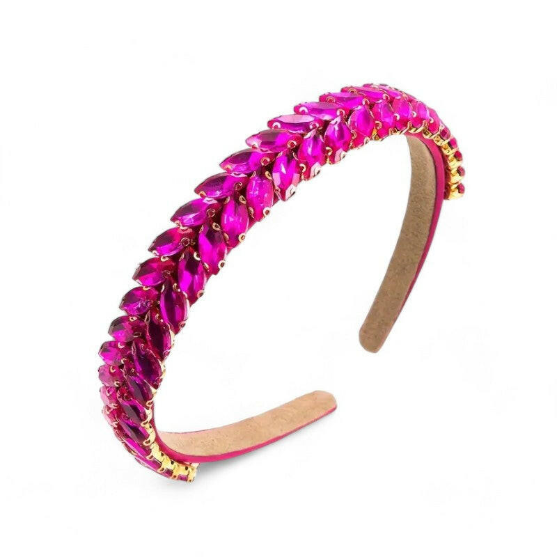 Vintage Rhinestone Leaf Headband