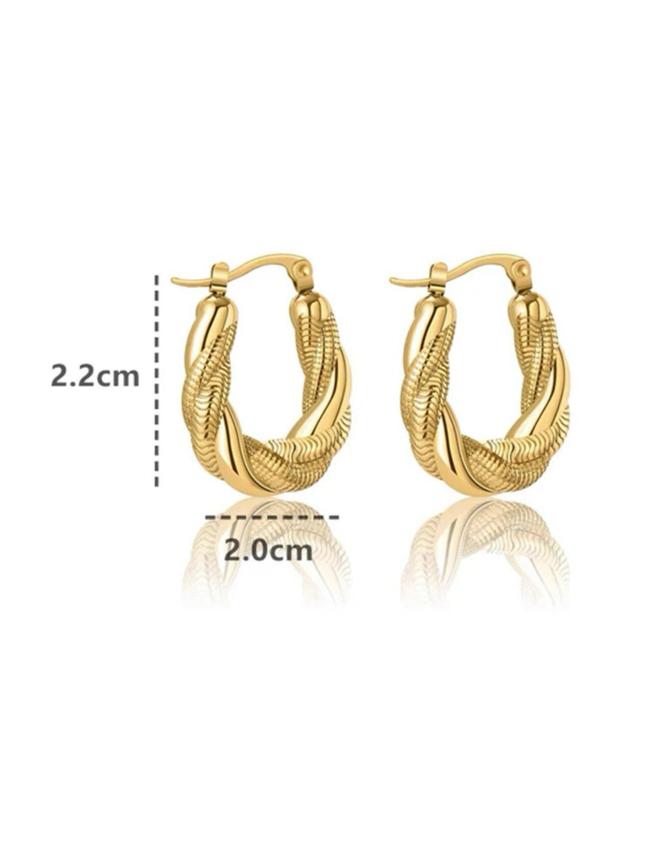 These Delicate And Luxurious Twisted Pattern Titanium Steel Earrings boast a unique and elegant design. Made with durable titanium steel, these earrings are both delicate and luxurious, making them a perfect accessory for any occasion. Add a touch of sophistication to your style with these twisted pattern earrings.