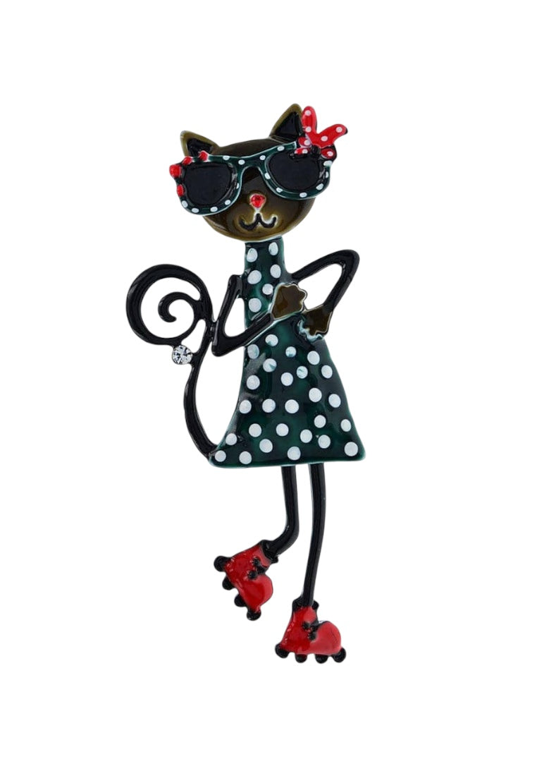 Lovely Spotted Cat Brooch