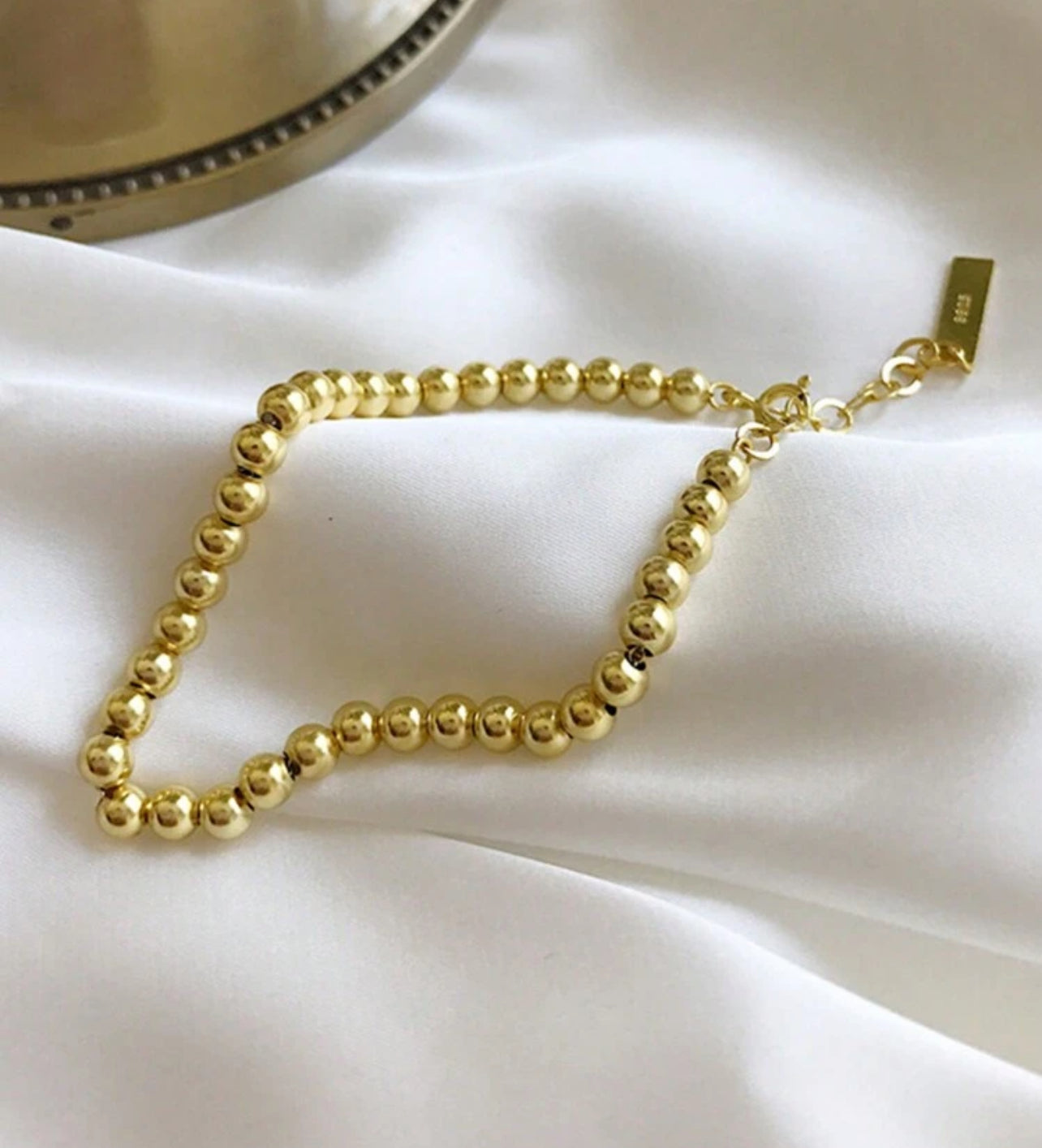 925 Sterling Silver Beads Chain Bracelet