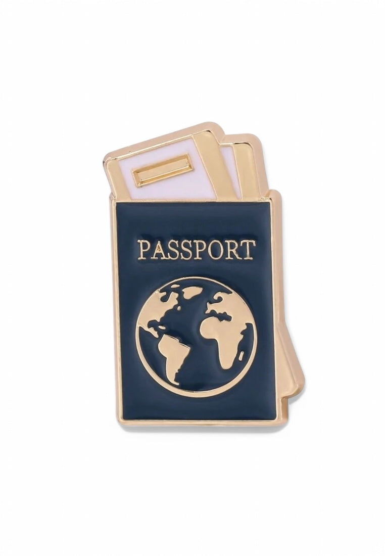 Passport Design Brooch