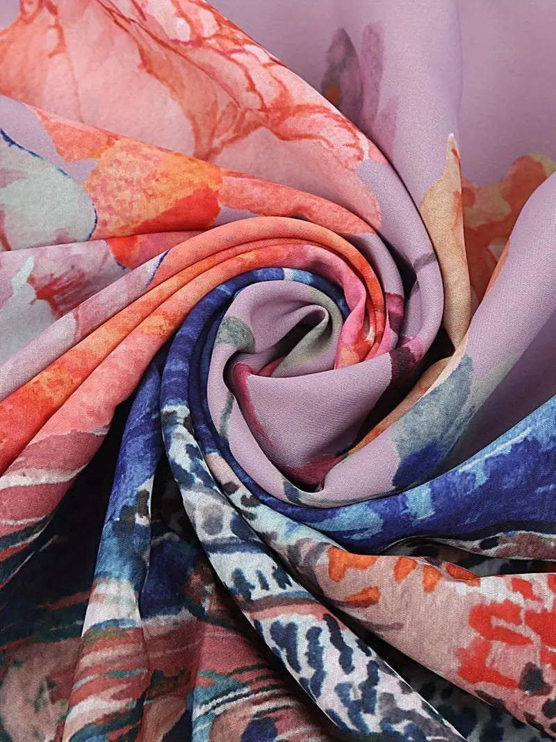 Add some flair to your beach vacation with our Floral Peacock Print Cover Up Kimono. Made with a vibrant and stylish floral peacock print, this cover up will ensure you stand out while providing coverage from the sun. Perfect for a day of lounging by the pool or a stroll on the beach.