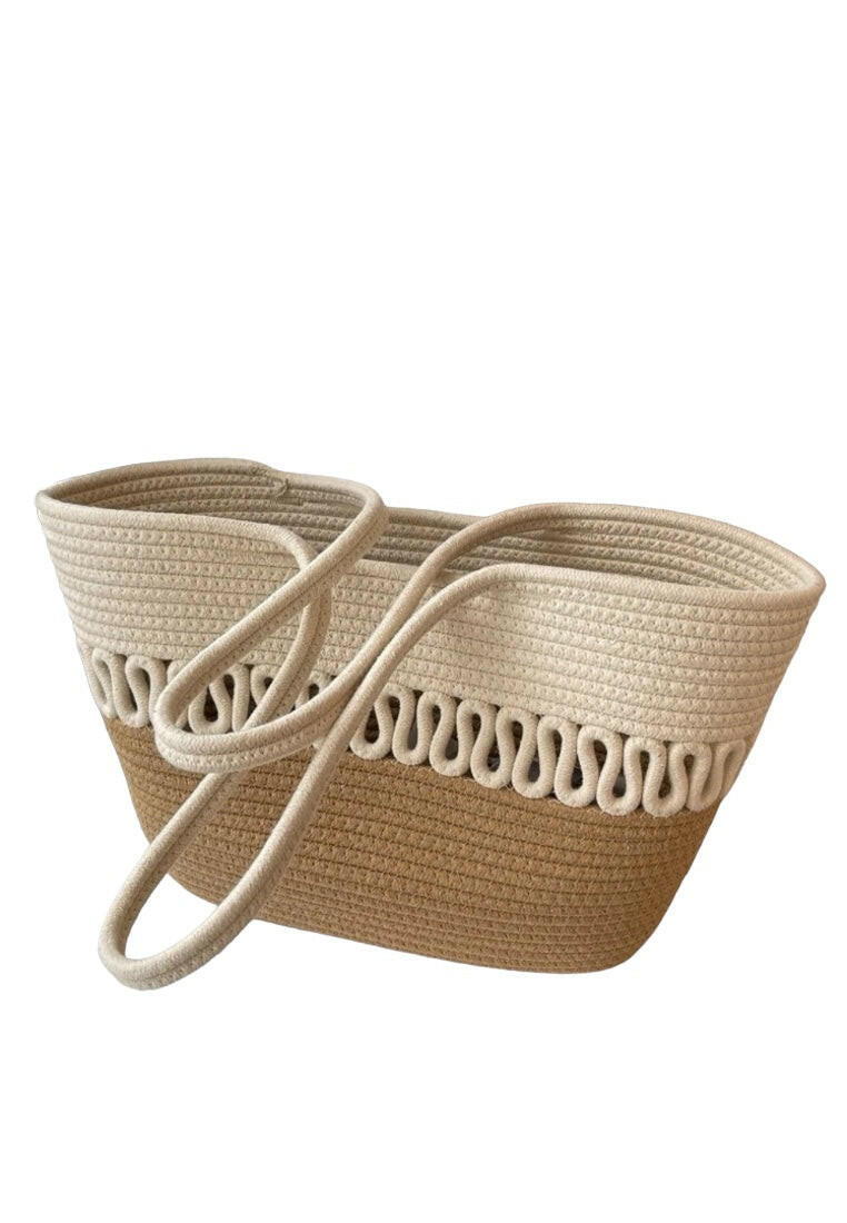 Large Capacity Straw Bag Double Handle