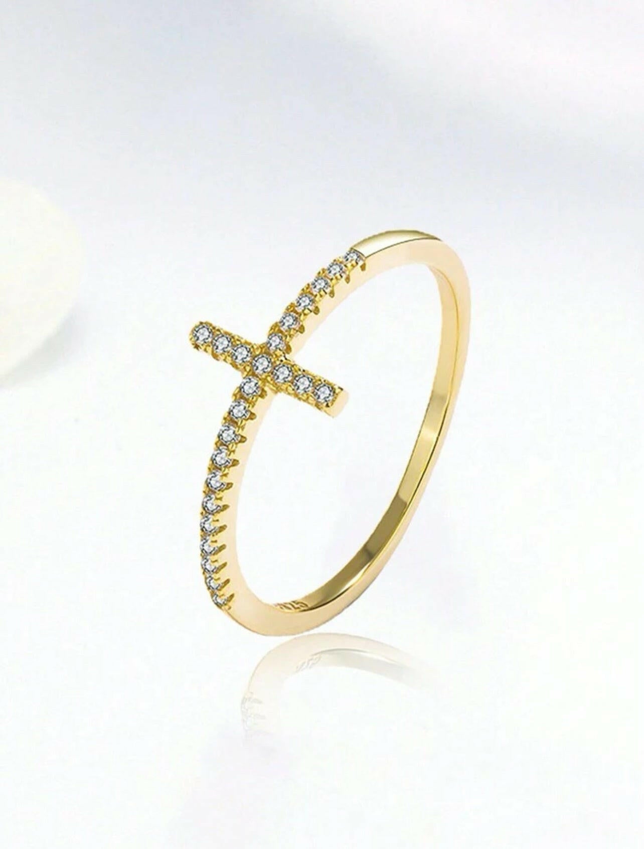 925 Sterling Silver Cross Rings Thin Rings