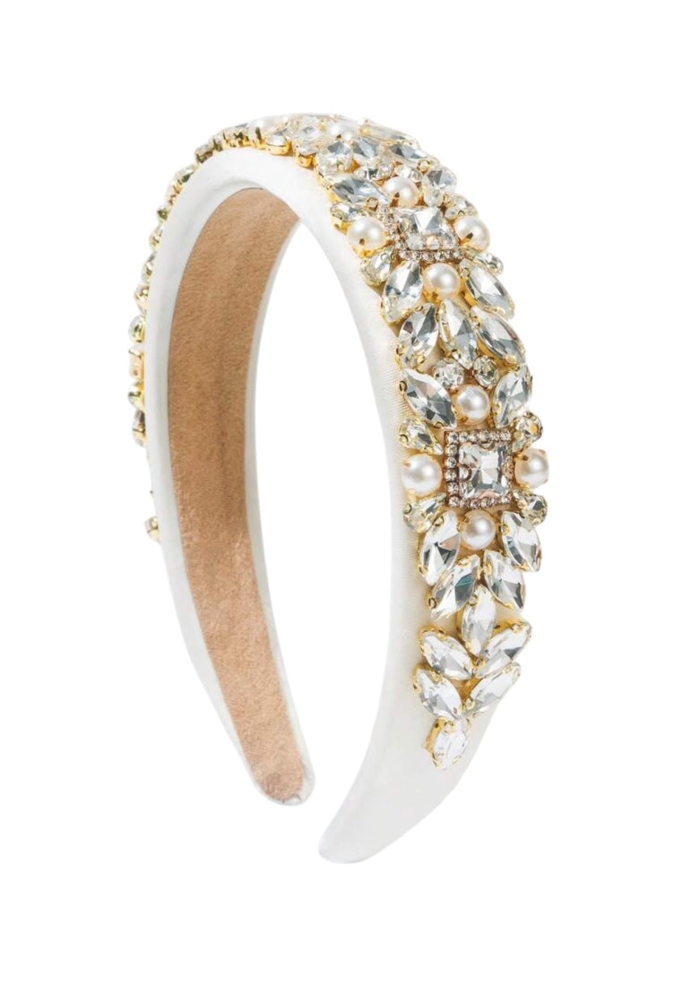 White Baroque Sponge Headband