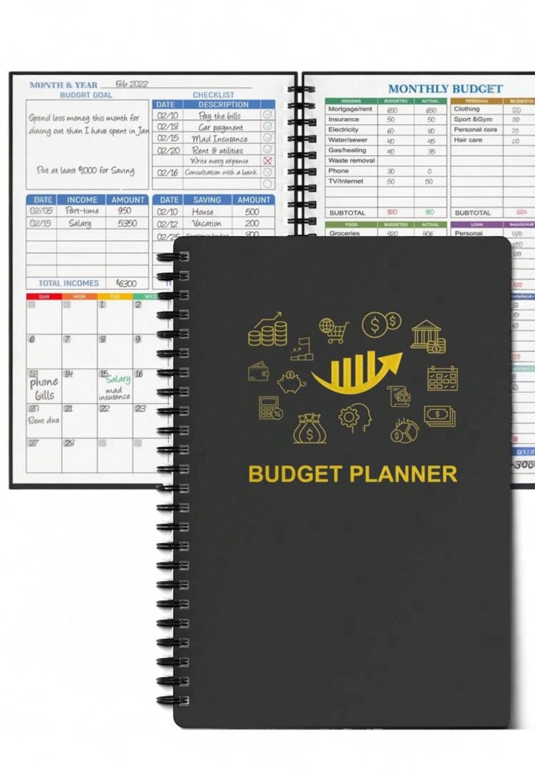 Simple Multi-purpose Budget Checklist Spiral Planner