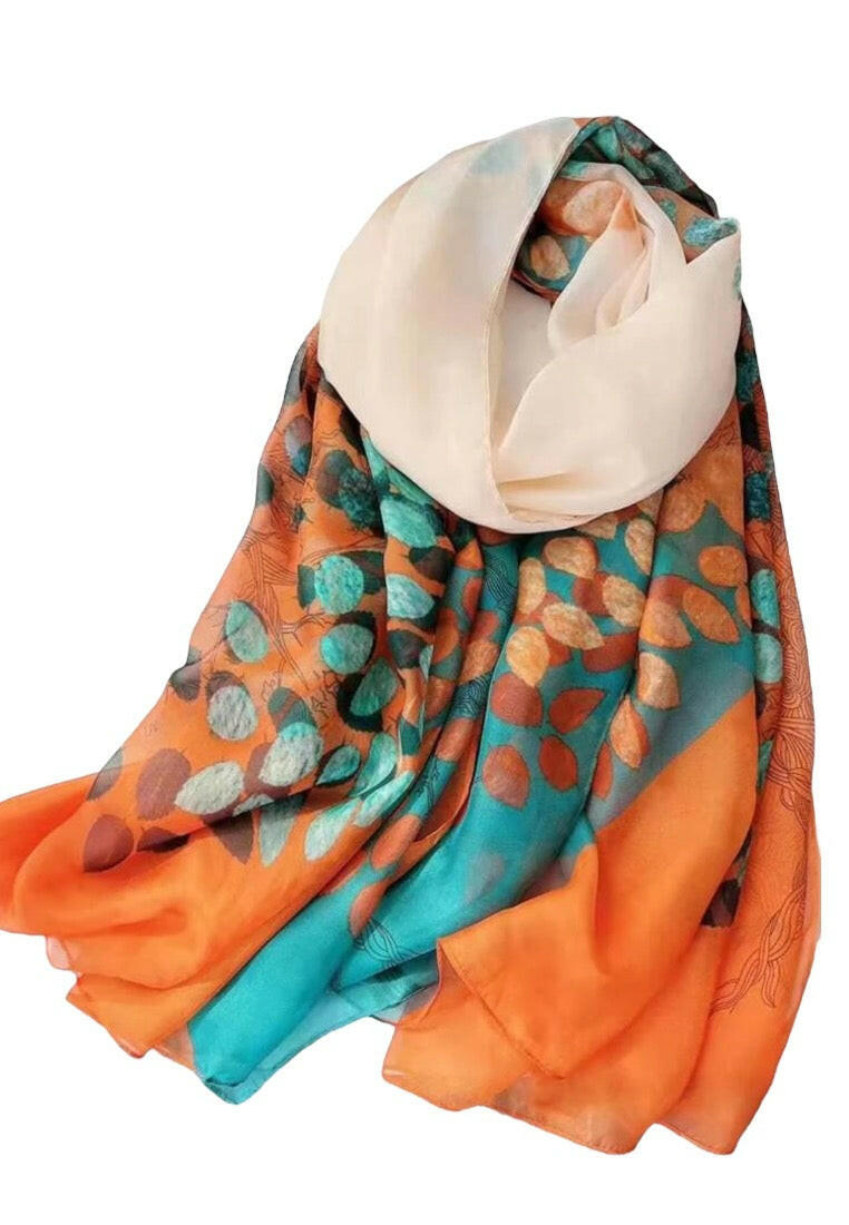 Leaf Pattern Bandana Scarf