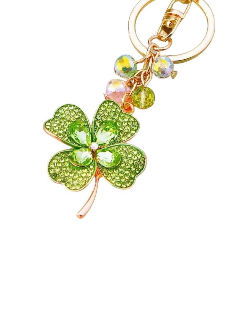Green Four-Leaf Clover Keychain