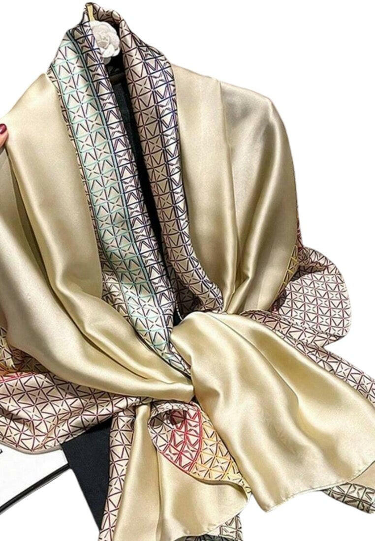 Bright Silk Pattern Scarf Bandana