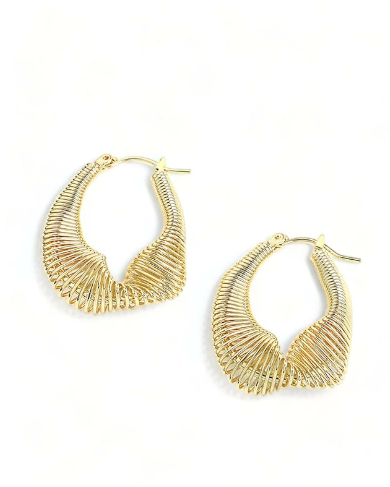 Elegant Twisted Coil Gold-Plated Stainless Steel Earrings